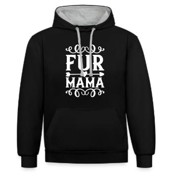 Fur Mom - Contrast hoodie - black/heather grey - Front - Anna (173cm) & Nico (186cm)