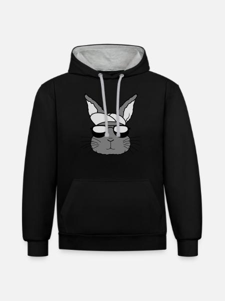 Capy Sunglasses Rabbit Cool - Contrast hoodie - black/heather grey