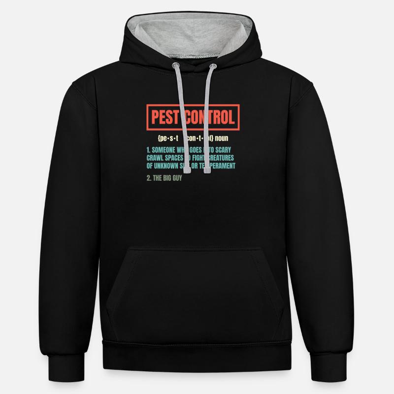 Schädlingsbekämpfungsexperte Bugs Exterminator - Kontrast-Hoodie - Schwarz/Grau meliert