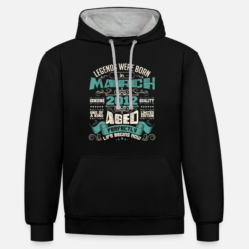March 2012 | birthday gift - Sweat à capuche contrasté - noir/gris chiné
