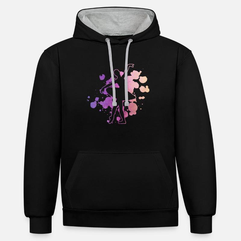Ballet Dancer Aquarelles - Ballet Dancer - Sweat à capuche contrasté - noir/gris chiné