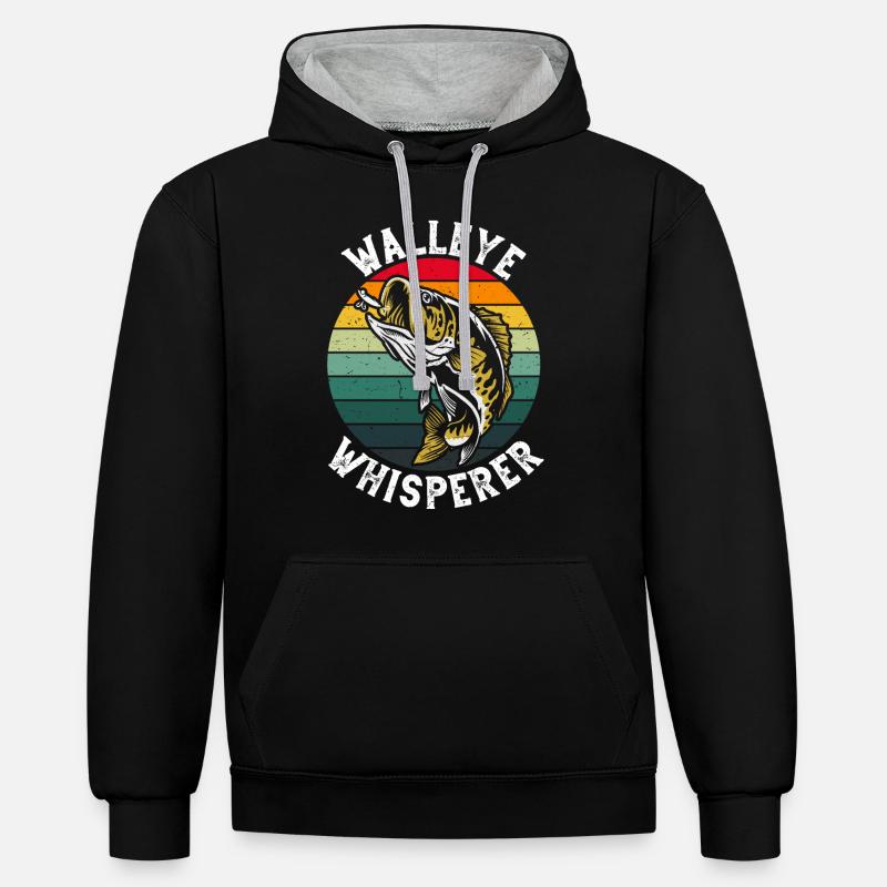 Pikeperch Whisperer - Sweat à capuche contrasté - noir/gris chiné