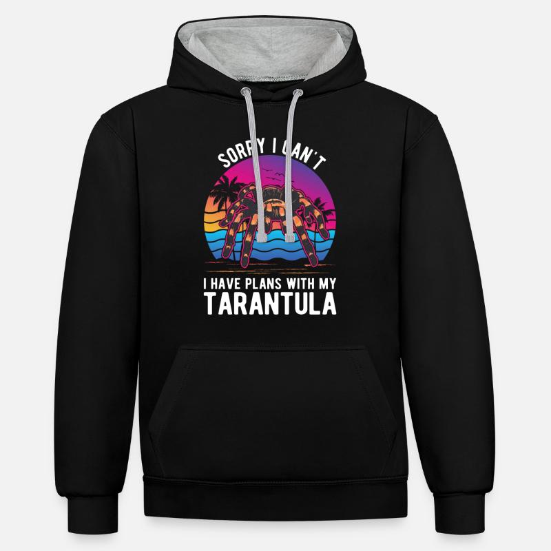 Tarentule Araignée Tarentule - Sweat à capuche contrasté - noir/gris chiné