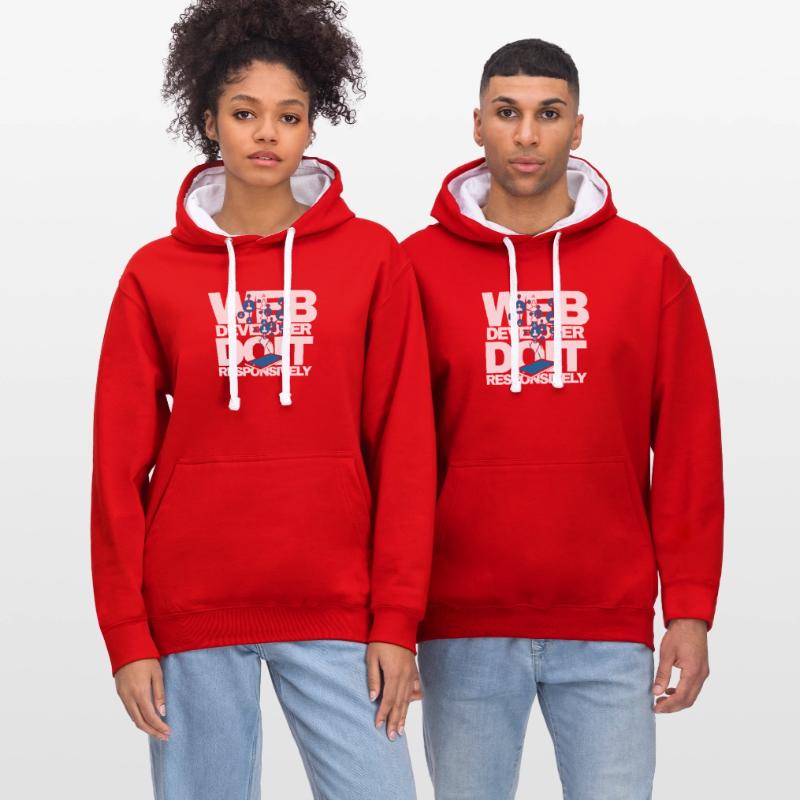 Programme de site Web Développeur Web réactif Sweat à capuche contrasté