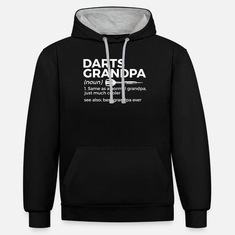 Joueur de fléchettes Fléchettes - Sweat à capuche contrasté - noir/gris chiné