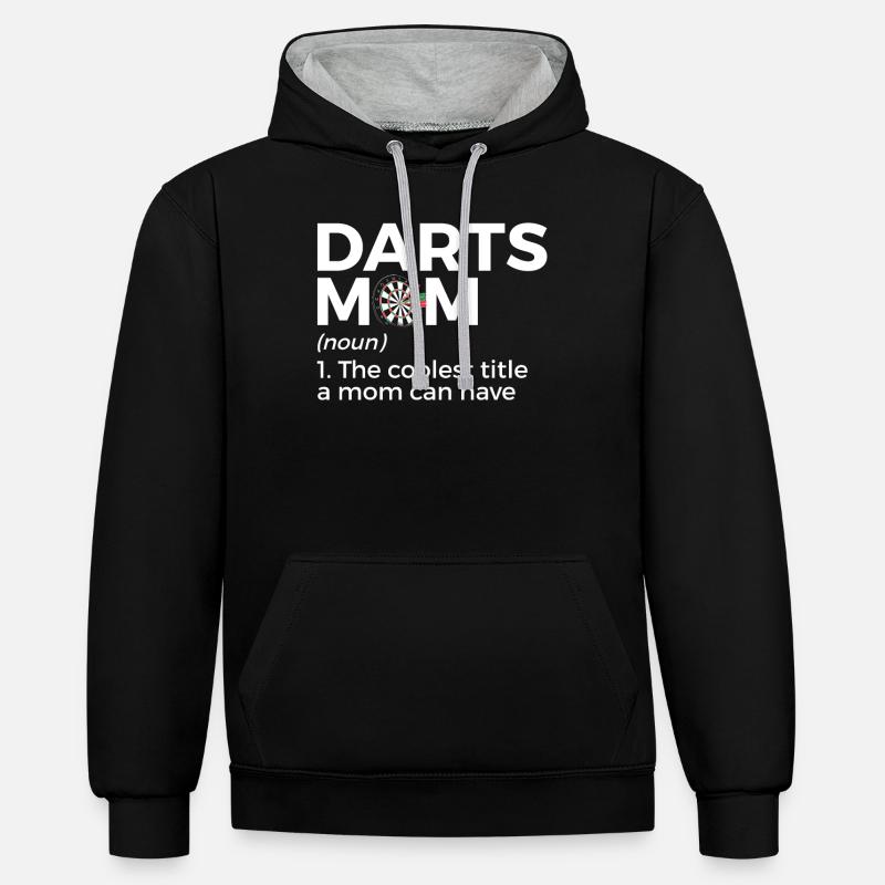 Joueur de fléchettes Fléchettes - Sweat à capuche contrasté - noir/gris chiné