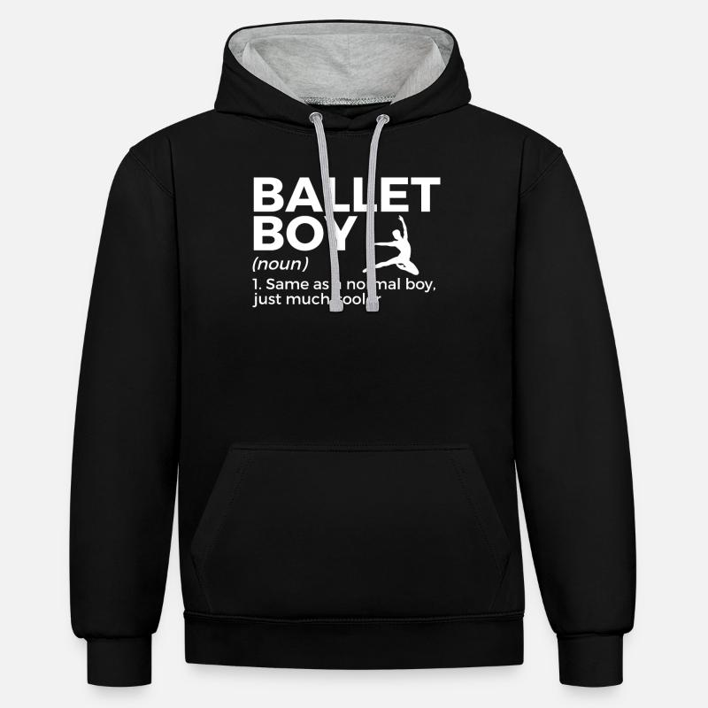 Danse classique - Sweat à capuche contrasté - noir/gris chiné