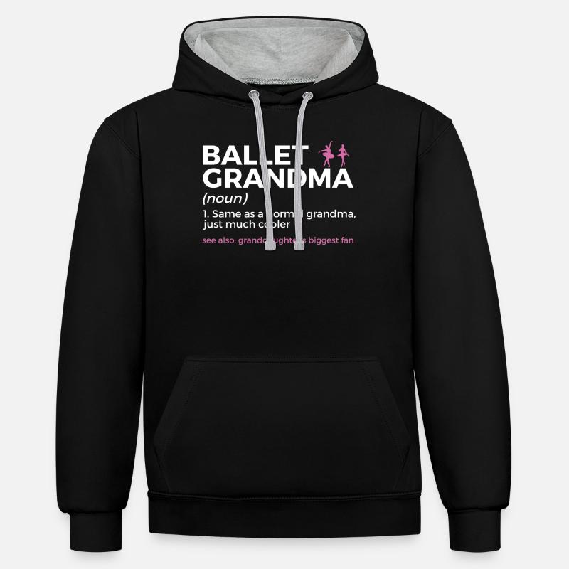Danse classique - Sweat à capuche contrasté - noir/gris chiné