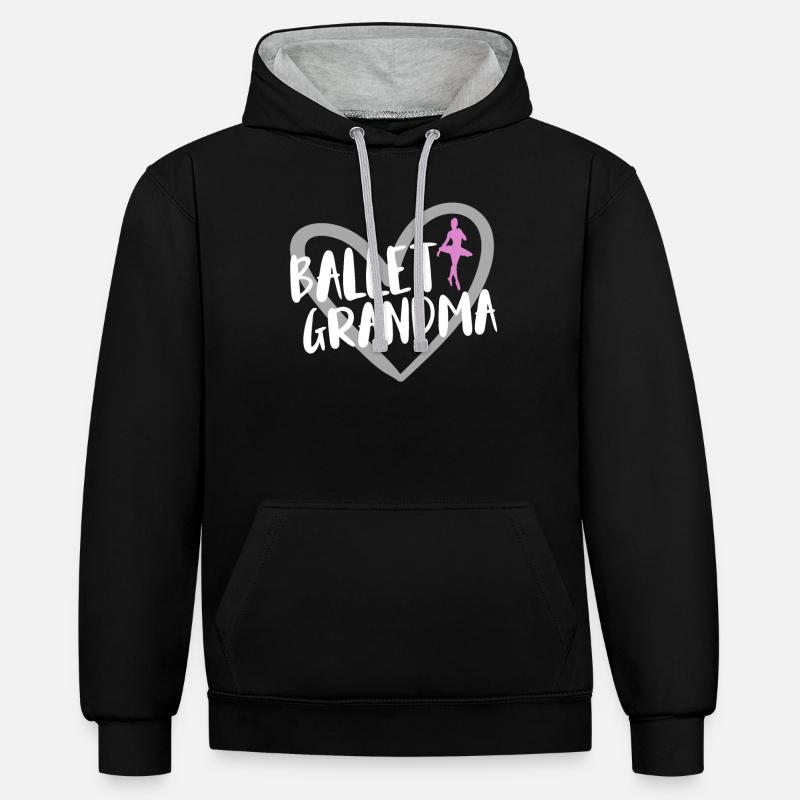Danse classique - Sweat à capuche contrasté - noir/gris chiné