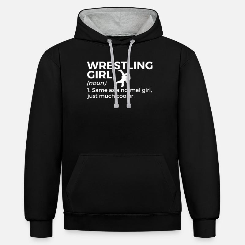 Lutte - Sweat à capuche contrasté - noir/gris chiné