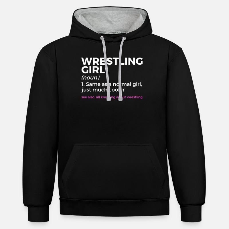 Lutte - Sweat à capuche contrasté - noir/gris chiné
