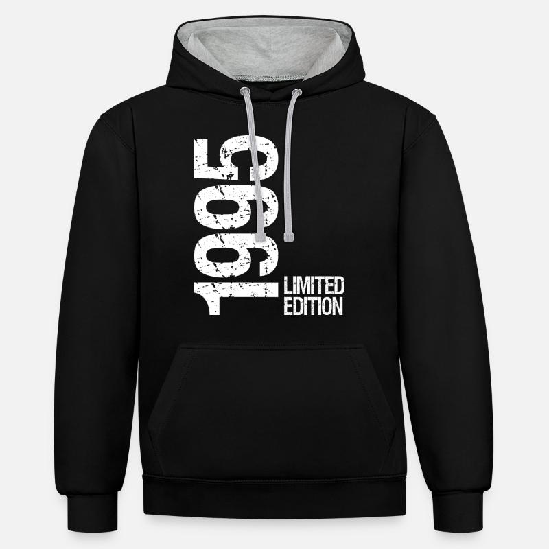 1995 Édition limitée - Sweat à capuche contrasté - noir/gris chiné