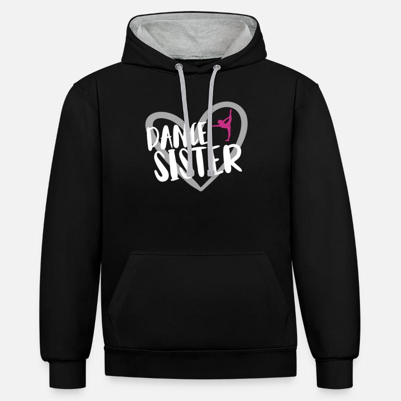 Danse pour danseurs - Sweat à capuche contrasté - noir/gris chiné