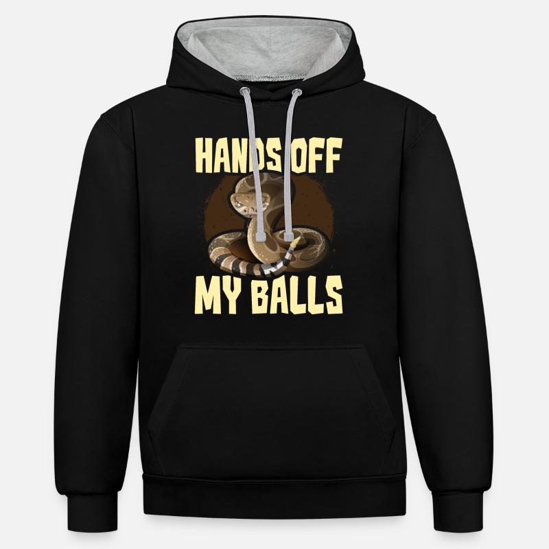 Ball Python Snake - Contrast hoodie - black/heather grey