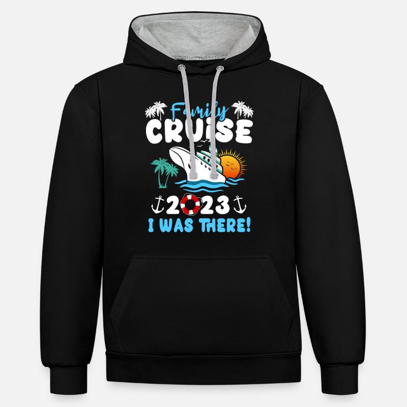 Croisière 2023 Bateau de croisière - Sweat à capuche contrasté - noir/gris chiné