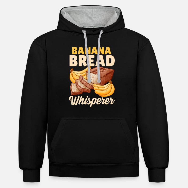 Funny bread baking baker - Contrast hoodie - black/heather grey