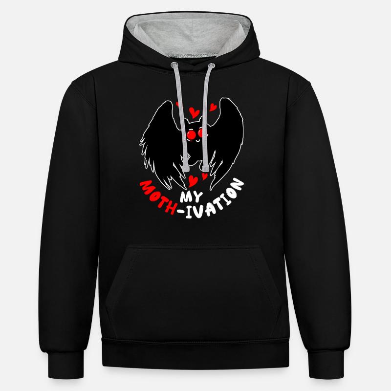 Cryptozoologie de Mothman Crypttide - Sweat à capuche contrasté - noir/gris chiné