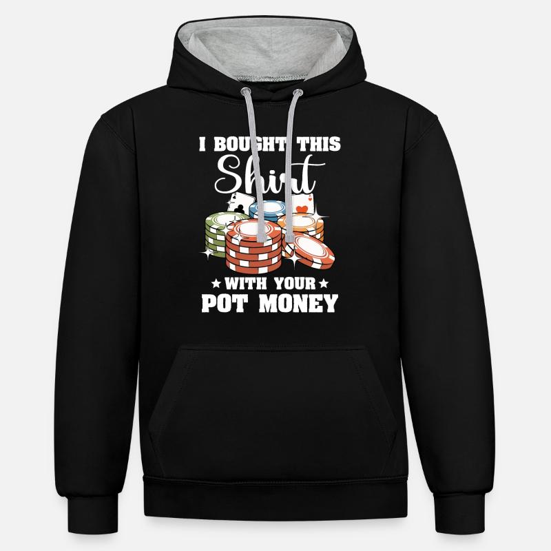 Poker Joueurs de poker - Sweat à capuche contrasté - noir/gris chiné