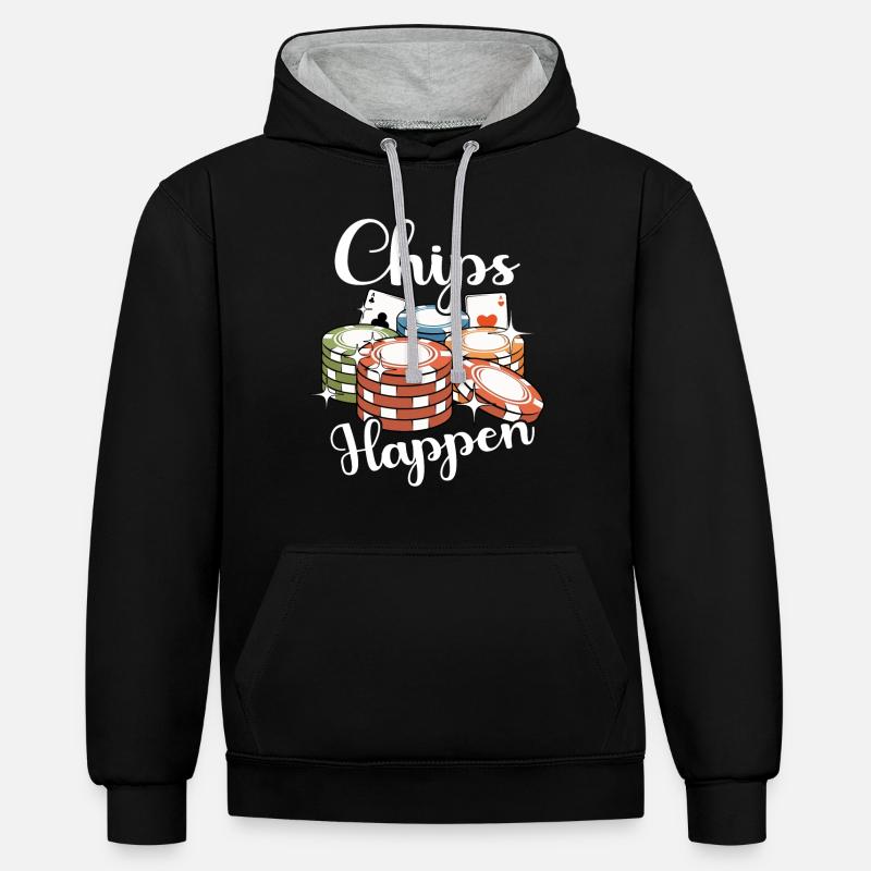 Poker Joueurs de poker - Sweat à capuche contrasté - noir/gris chiné