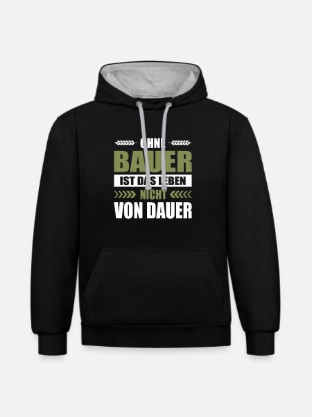 Bauernproteste 2024 Bauernprotest Bauerndemo Demo - Kontrast-Hoodie - Schwarz/Grau meliert