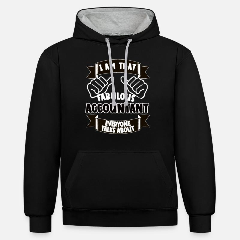Comptable Drôle Dicton Cadeau - Sweat à capuche contrasté - noir/gris chiné