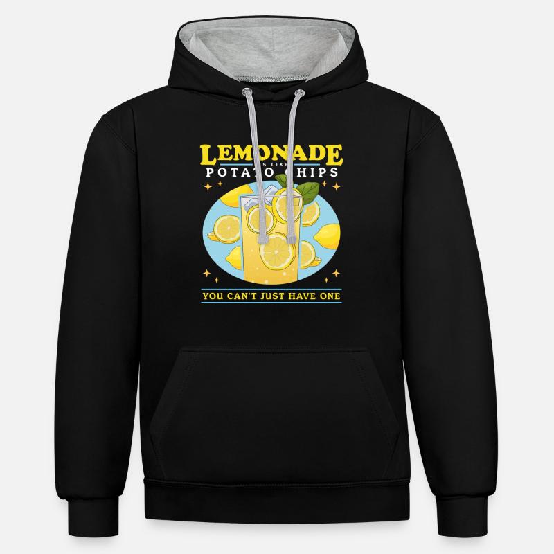 Limonade effervescente citron limonade cadeau - Sweat à capuche contrasté - noir/gris chiné