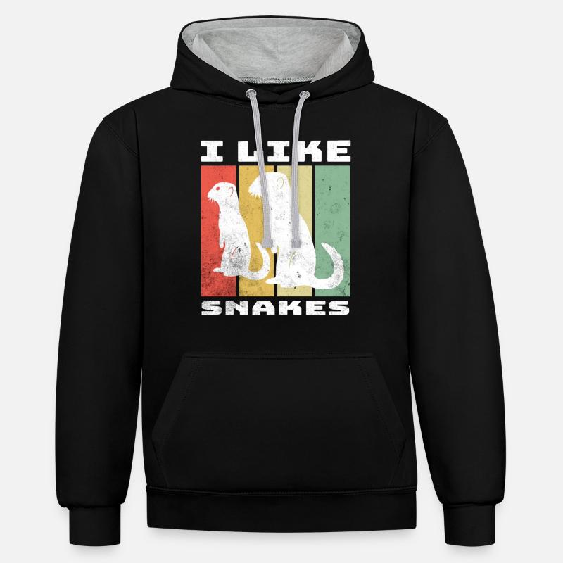Dictons de suricate - Sweat à capuche contrasté - noir/gris chiné