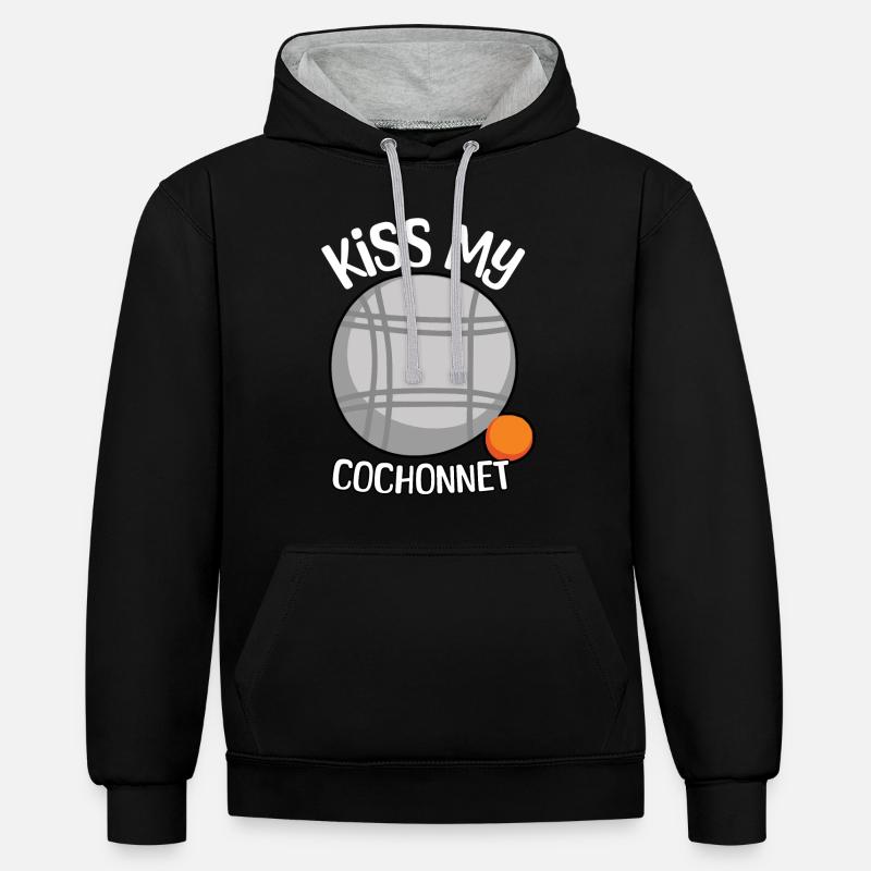Dictons de boule - Sweat à capuche contrasté - noir/gris chiné