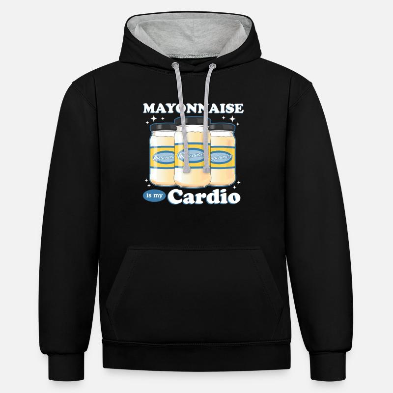 Mayonnaise Mayo Lover Gift - Sweat à capuche contrasté - noir/gris chiné
