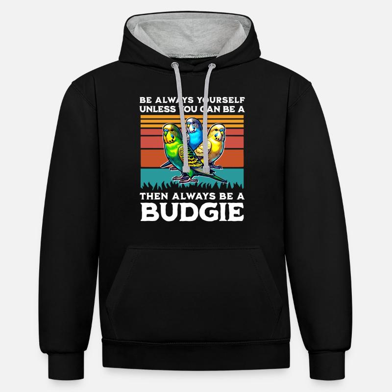 Dicton de perruche - Sweat à capuche contrasté - noir/gris chiné