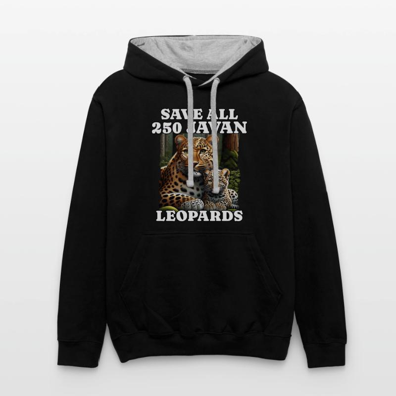Save Java Leopard Contrast hoodie