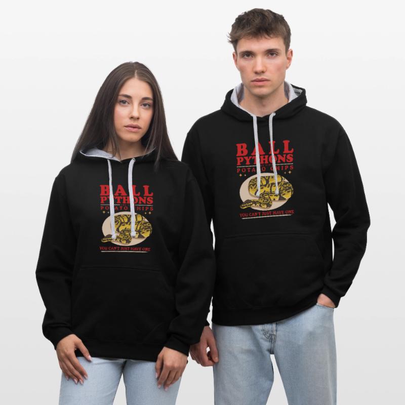 Roi Python Python Serpent Cadeaux Sweat à capuche contrasté