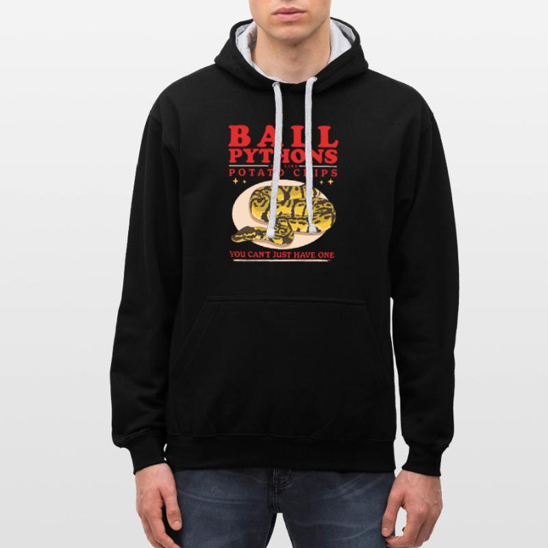 Roi Python Python Serpent Cadeaux Sweat à capuche contrasté