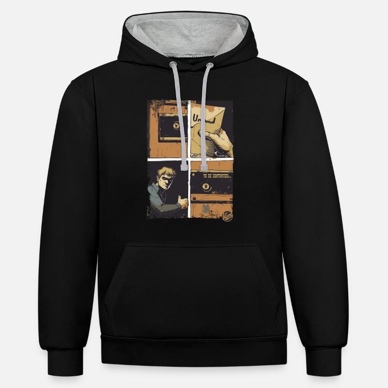 Der Brief: Ein Comic - Kontrast-Hoodie - Schwarz/Grau meliert