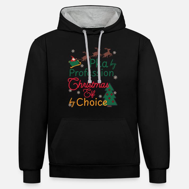 PKA Noël Noël Elfe - Sweat à capuche contrasté - noir/gris chiné