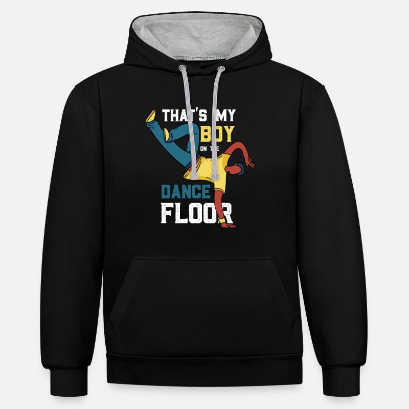BreakDancer - Sweat à capuche contrasté - noir/gris chiné