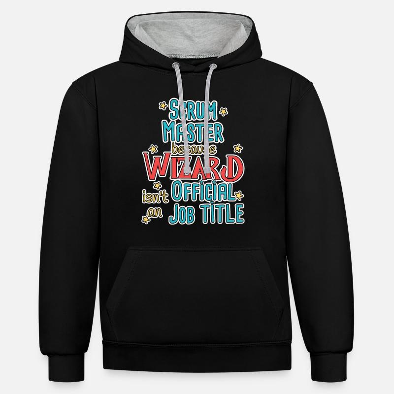 Assistant Scrum Master - Sweat à capuche contrasté - noir/gris chiné