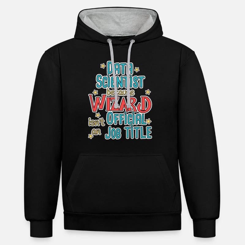 Data Scientist Wizard Data Science - Contrast hoodie - black/heather grey