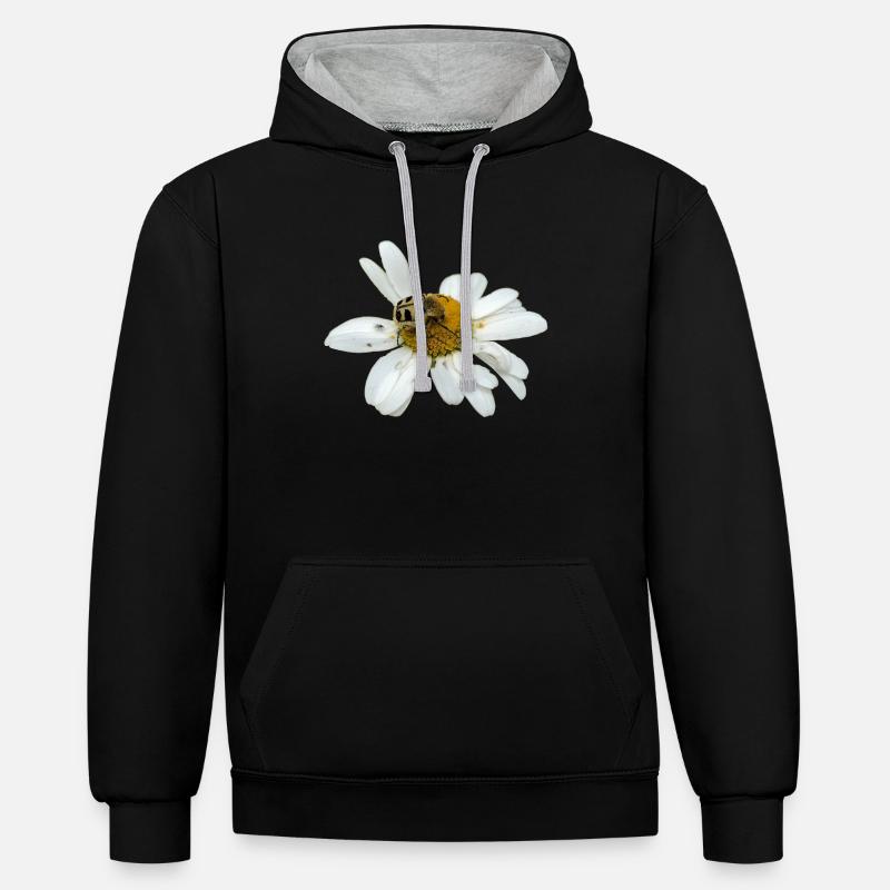 Chafer à abeilles - Sweat à capuche contrasté - noir/gris chiné