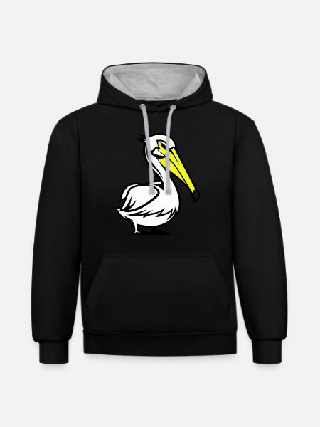 Pelikan Comic - Contrast hoodie - black/heather grey