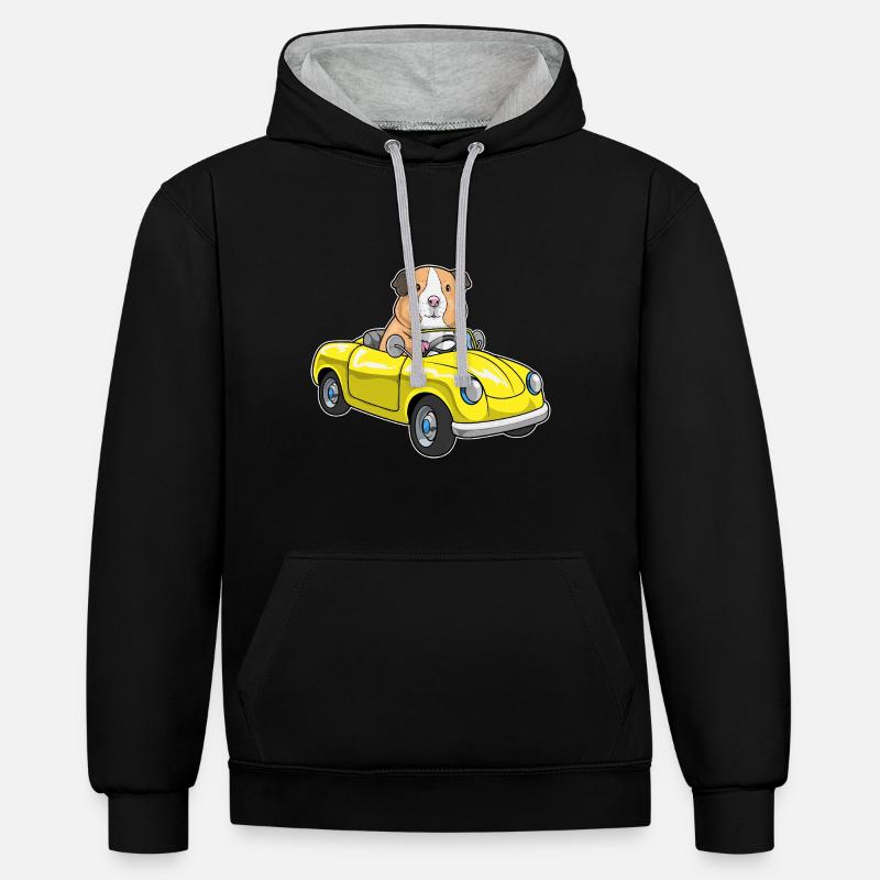 Voiture cochon d’Inde - Sweat à capuche contrasté - noir/gris chiné