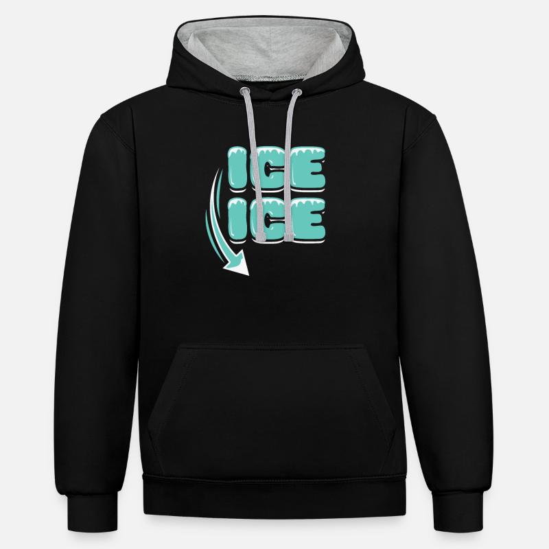 Annonce de grossesse - Sweat à capuche contrasté - noir/gris chiné