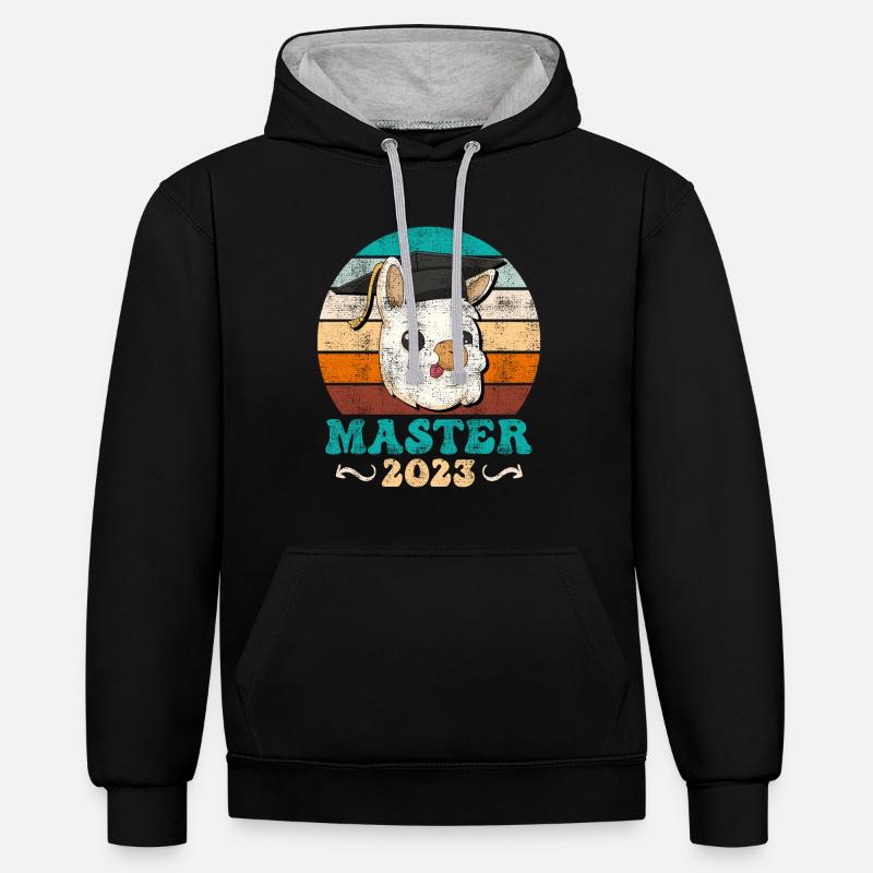 Master Abschluss Master 2023 - Kontrast-Hoodie - Schwarz/Grau meliert