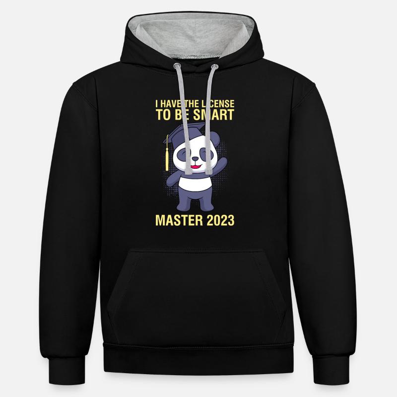 Licence pour Klugsceiß Master 2023 - Sweat à capuche contrasté - noir/gris chiné