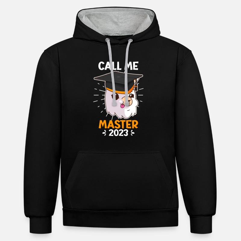 Master 2023 Studiumabschluss - Kontrast-Hoodie - Schwarz/Grau meliert
