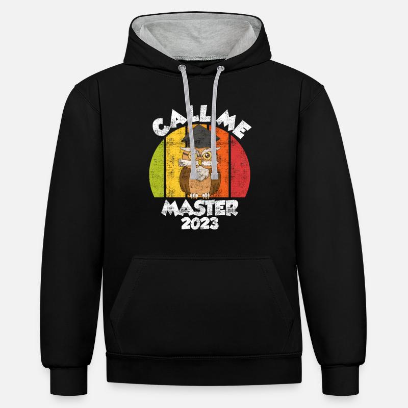 Appelez-moi Master 2023 Master - Sweat à capuche contrasté - noir/gris chiné