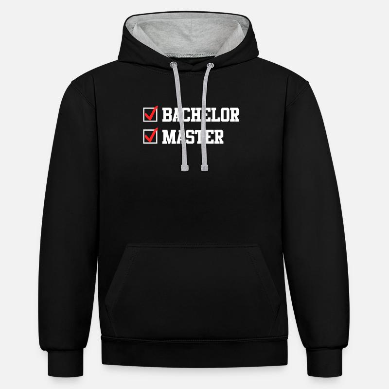 Baccalauréat complété Master - Sweat à capuche contrasté - noir/gris chiné