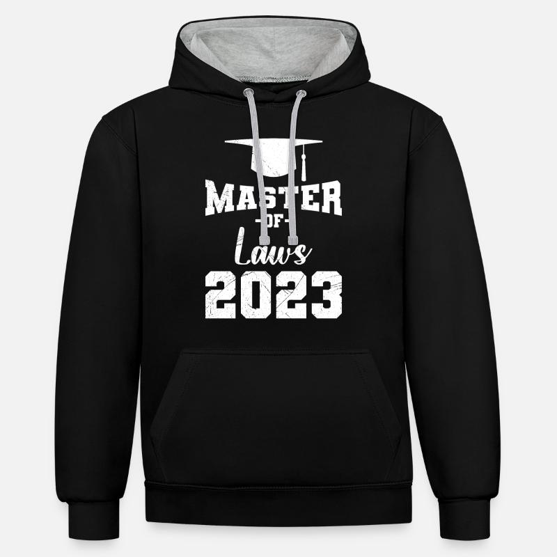 Master en droit 2023 Master - Sweat à capuche contrasté - noir/gris chiné