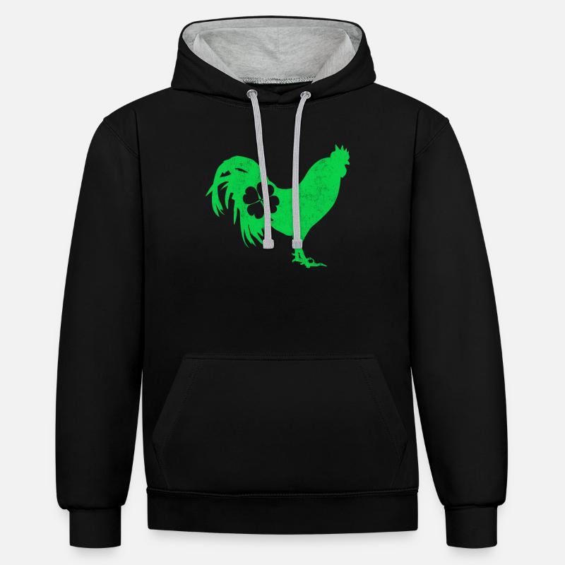 Shenanigan’s Clover St. Patrick’s Day - Sweat à capuche contrasté - noir/gris chiné