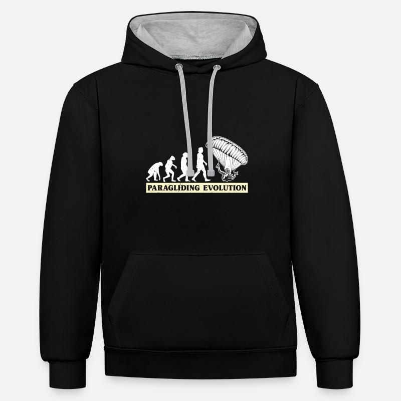 Paragliding Evolution Paragliders - Contrast hoodie - black/heather grey